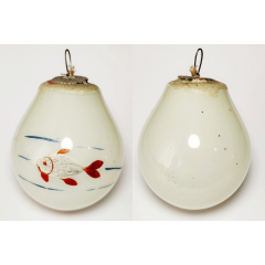 Post-War Soviet Hand-Painted Fish Ornament: Repurposed Lightbulb Glass Vintage#2003-74 Post-War Soviet Hand-Painted Fish Ornament: Repurposed Lightbulb Glass Vintage#2003-74