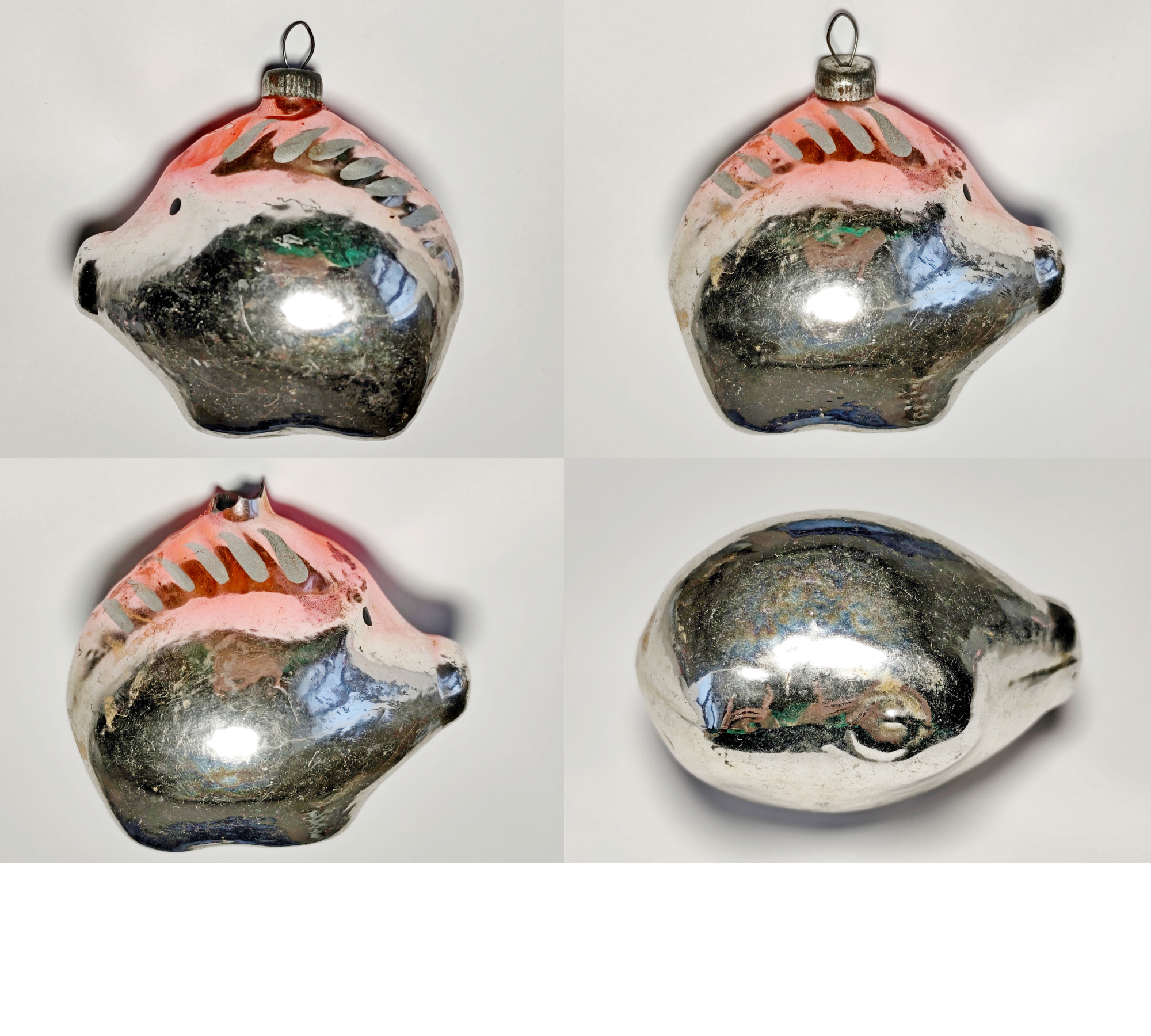 Antique Soviet Christmas Glass Ornament: Wild Boar (Forest Animal Series) #778-35 Antique Soviet Christmas Glass Ornament: Wild Boar (Forest Animal Series) #778-35