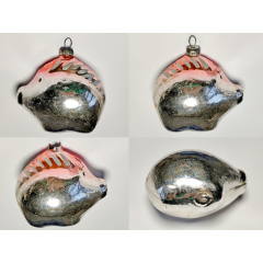 Soviet Glass Christmas Ornament Wild Boar Pig Forest Animal Vintage #778-35 Soviet Glass Christmas Ornament Wild Boar Pig Forest Animal Vintage #778-35
