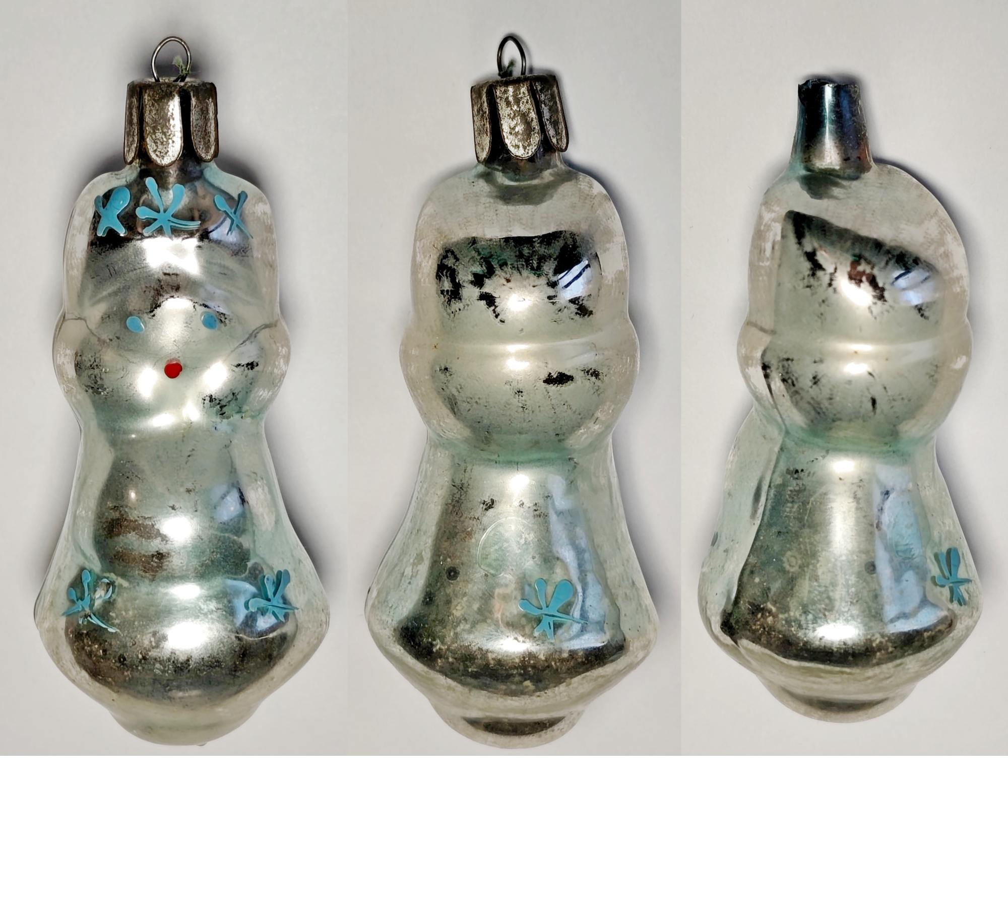 Soviet Glass Christmas Ornament: Rare Snow Maiden / Снегурочка (1980s) #778-22 Soviet Glass Christmas Ornament: Rare Snow Maiden / Снегурочка (1980s) #778-22