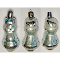 Rare 1950s Soviet Glass Ornament: The Snow Maiden (Snegurochka) Vintage #778-22
