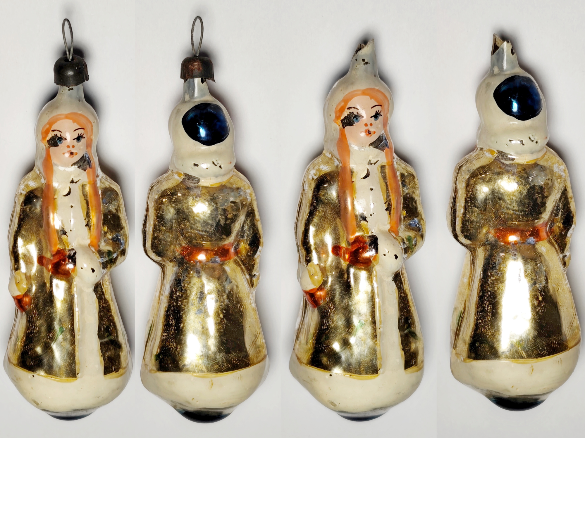 Soviet Glass Christmas Ornament: Rare Snow Maiden / Снегурочка (1980s) #2005-58