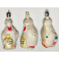 Soviet Glass Christmas Ornament Turkey Duck Kika Fish Oil Bottle Doctor Aybolit Vintage #2005-59 Soviet Glass Christmas Ornament Turkey Duck Kika Fish Oil Bottle Doctor Aybolit Vintage #2005-59