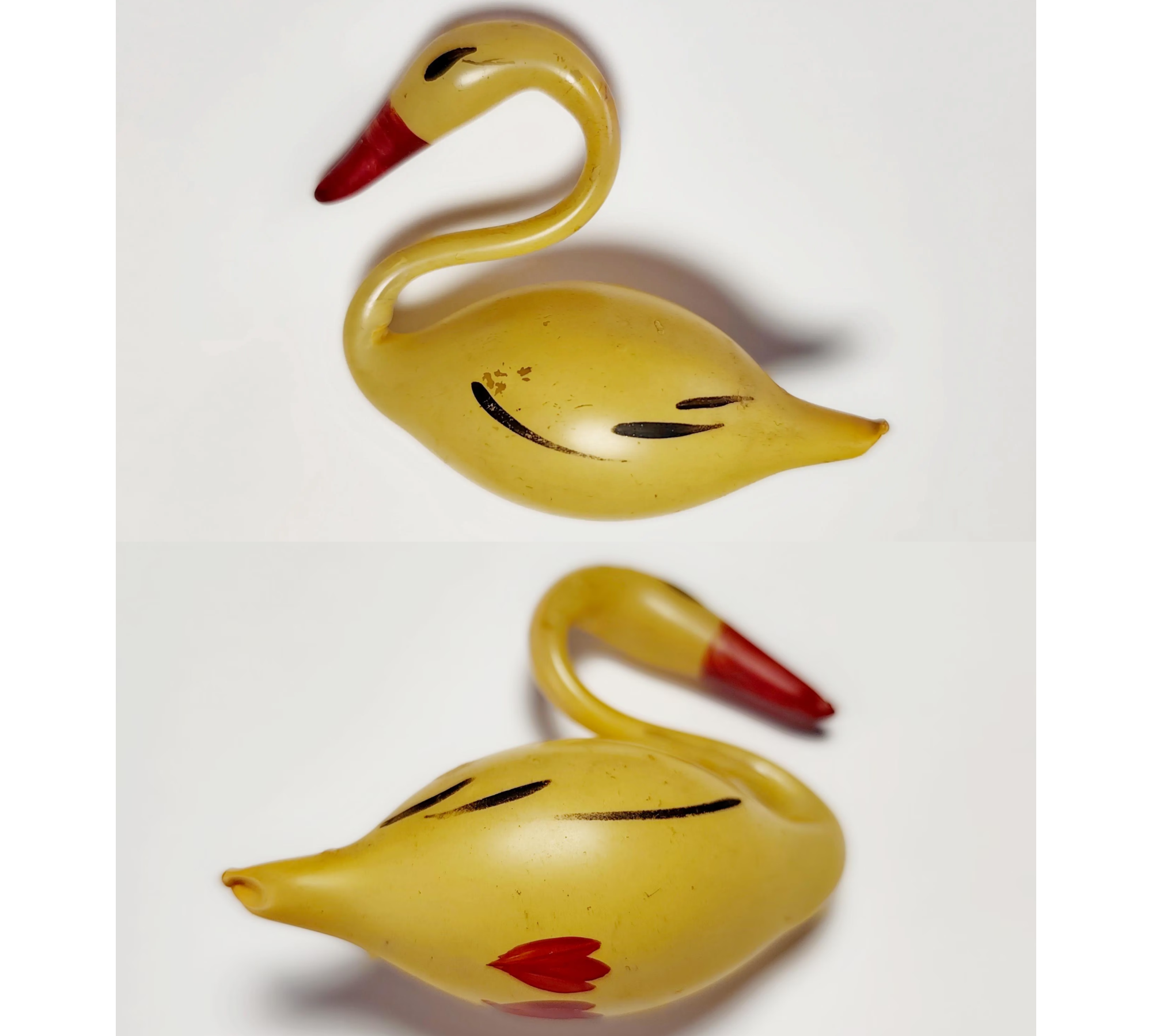 Antique Soviet Glass Christmas Ornament: Rare White Swan / Лебедь (1950s) #2004-22 Antique Soviet Glass Christmas Ornament: Rare White Swan / Лебедь (1950s) #2004-22