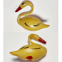 Rare 1950s Soviet Glass Ornament: Elegant  Swan Bird Vintage Toy #2004-22