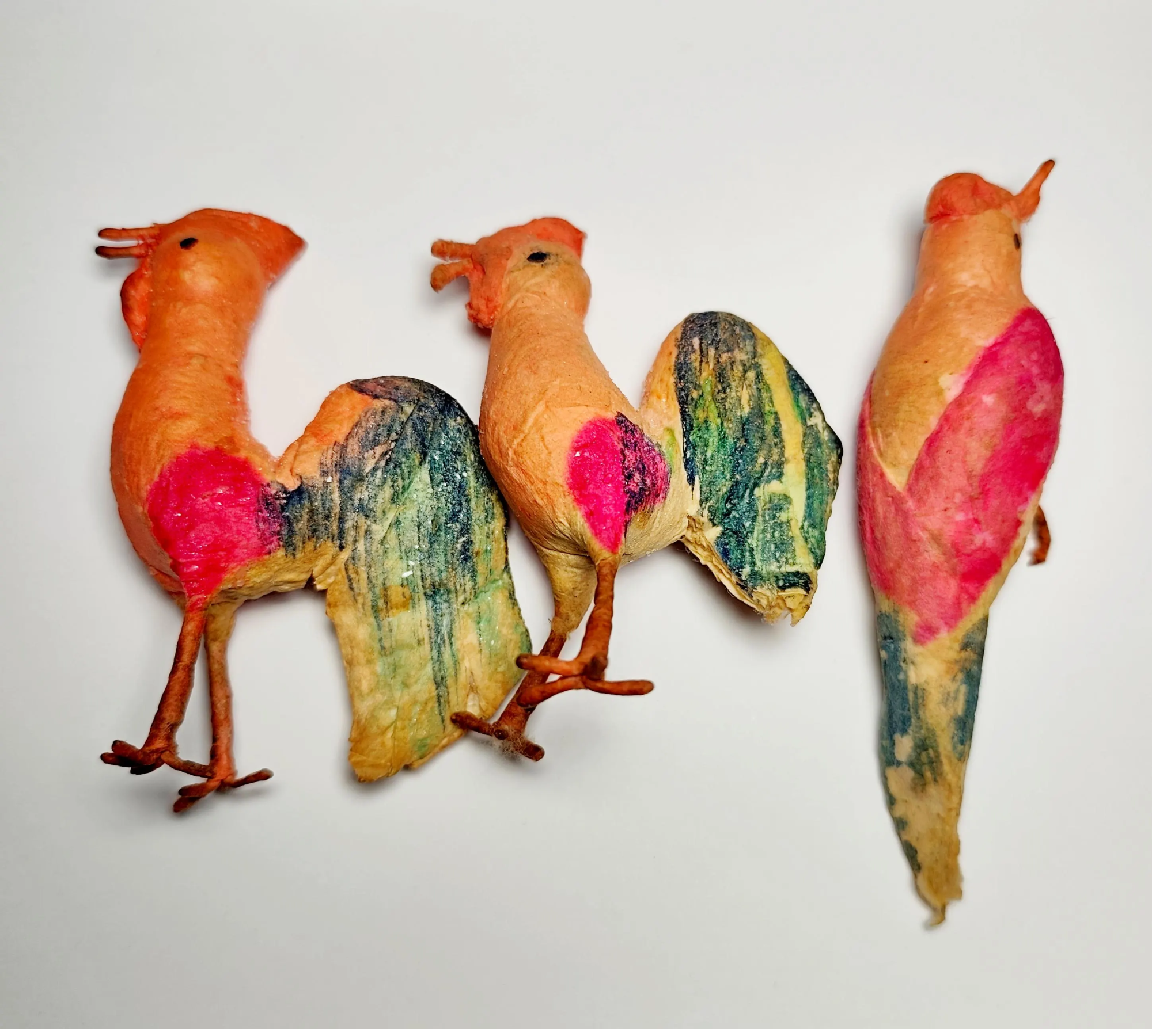 Soviet Spun Cotton Bird: Vintage Handmade Ornament 
