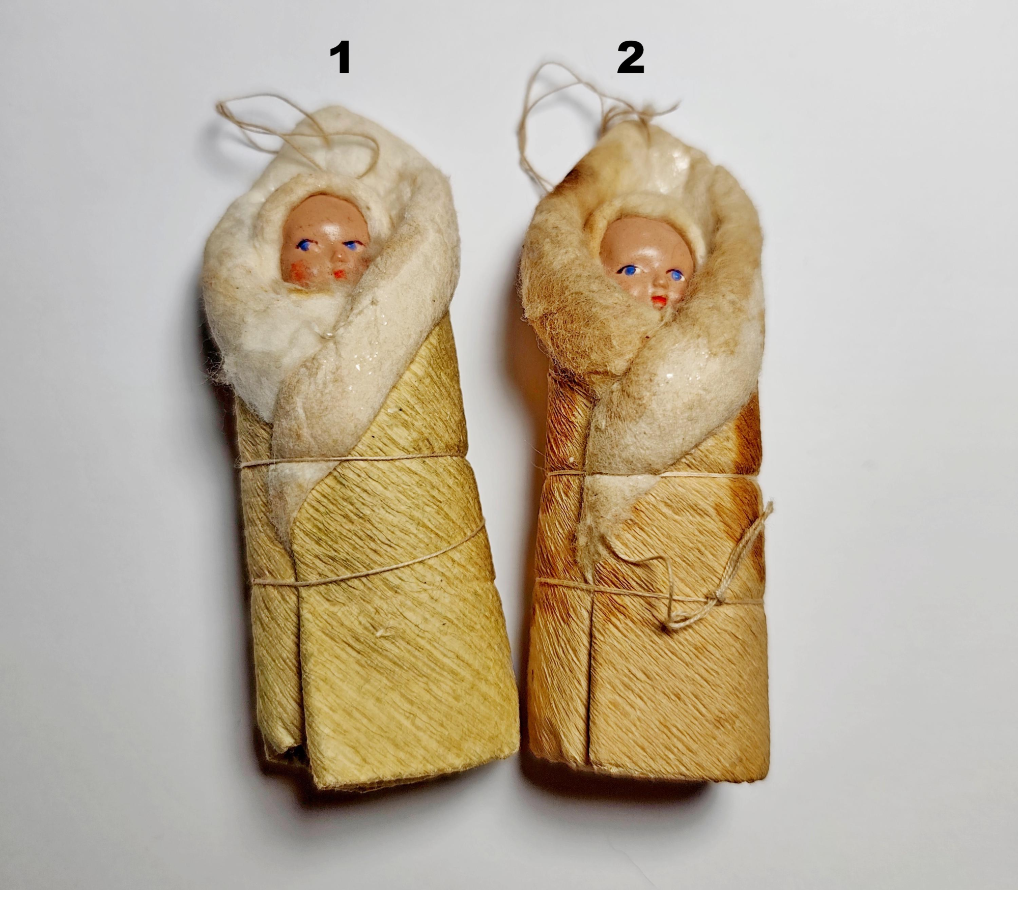 Soviet Papier-Mache Baby: Vintage Swaddled Ornament Soviet Papier-Mache Baby: Vintage Swaddled Ornament