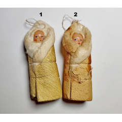 Soviet Papier-Mache Baby Ornament | Vintage Swaddled Infant Toy Soviet Papier-Mache Baby Ornament | Vintage Swaddled Infant Toy