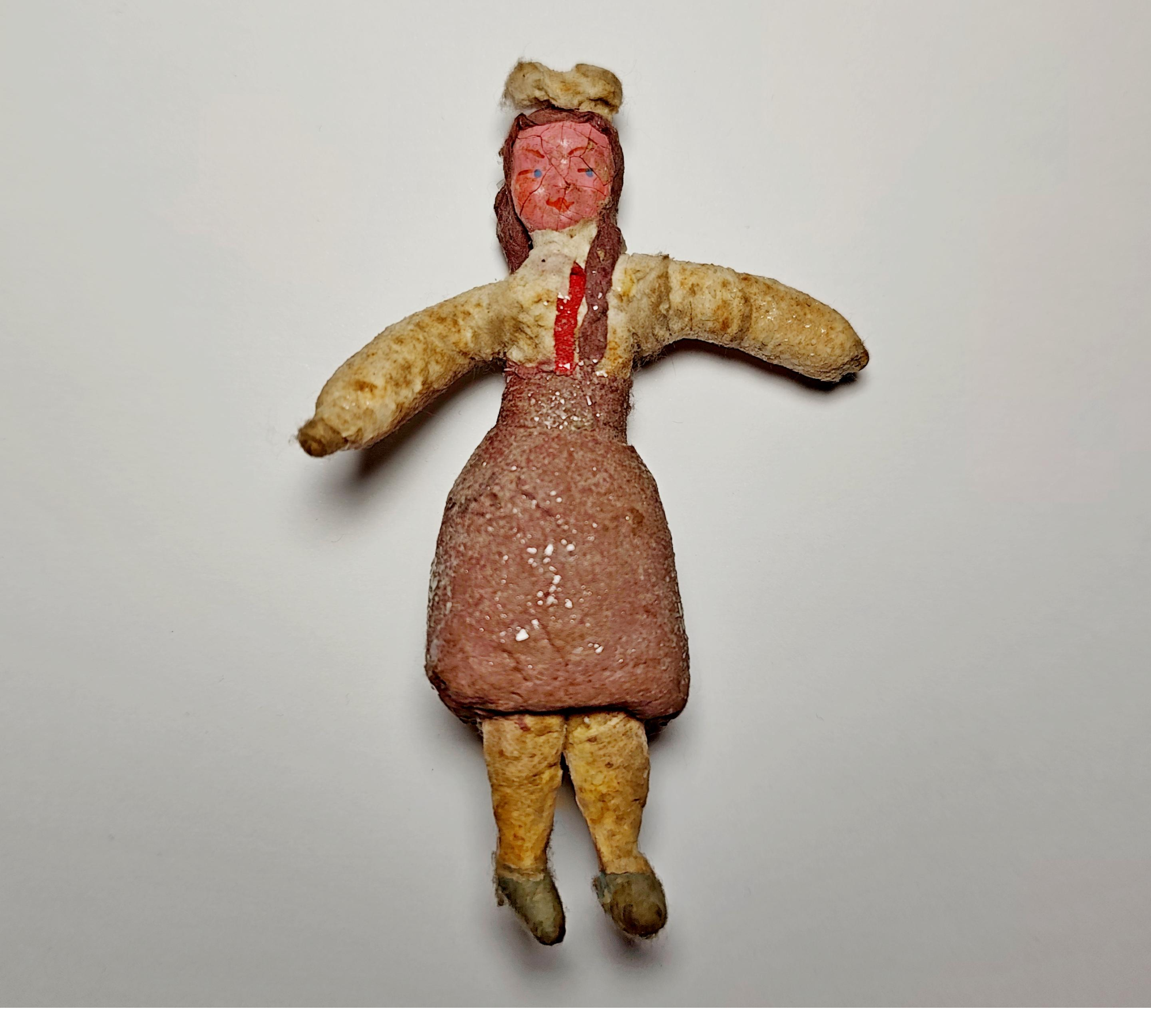 Soviet Spun Cotton Schoolgirl: Rare 1950s Ornament