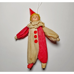 Soviet Papier-Mache Clown Ornament | Vintage Harlequin Crepe Paper Toy Soviet Papier-Mache Clown Ornament | Vintage Harlequin Crepe Paper Toy