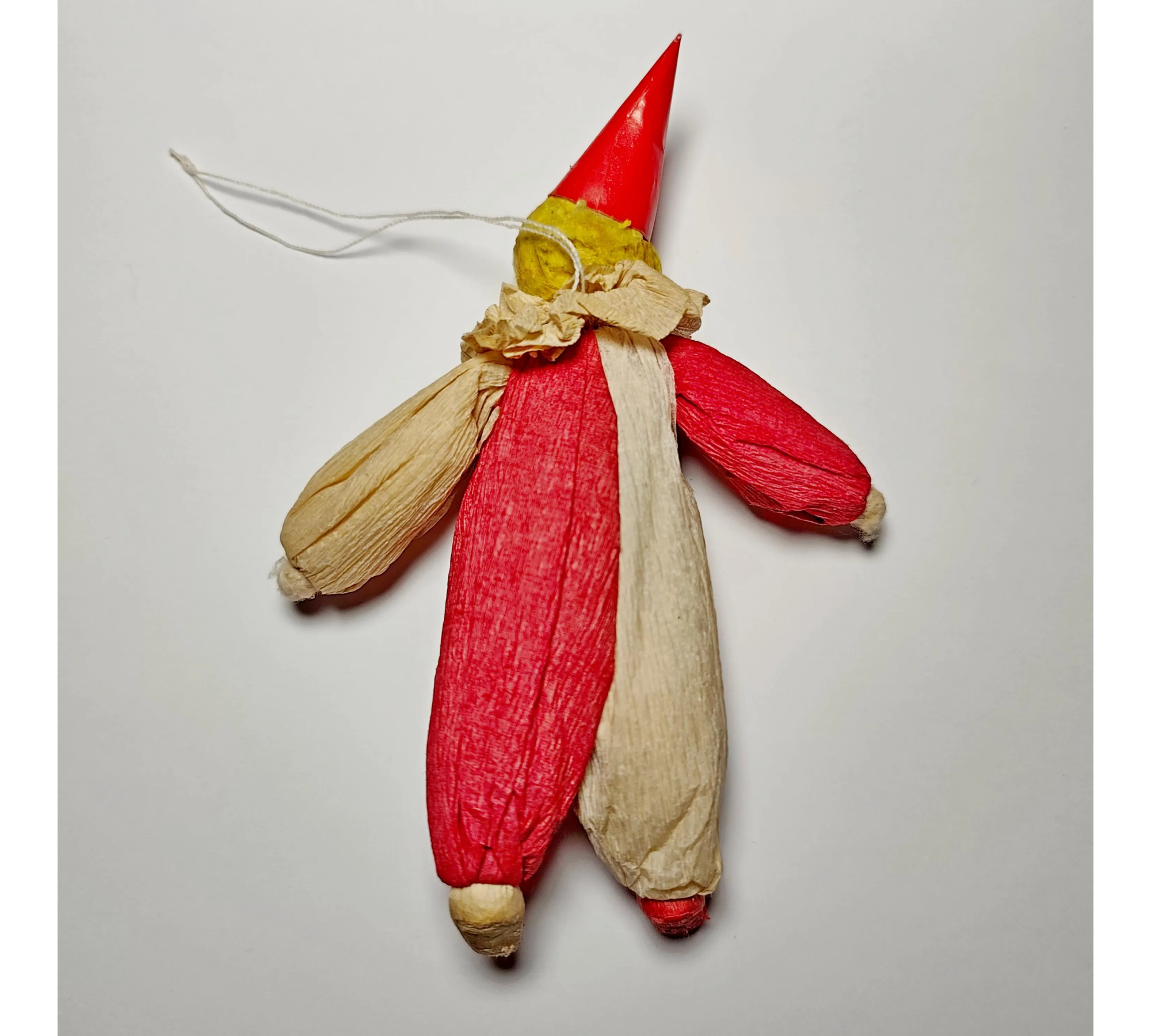 Soviet Papier-Mache Clown: Rare 1950s Crepe Paper Ornament