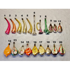 Antique Mercury Glass Musical Instruments Christmas Ornaments | Pick Your Own Soviet Xmas Tree Decorations | 1960s Hand-Painted Collectibles #782 Antique Mercury Glass Musical Instruments Christmas Ornaments | Pick Your Own Soviet Xmas Tree Decorations | 1960s Hand-Painted Collectibles #782