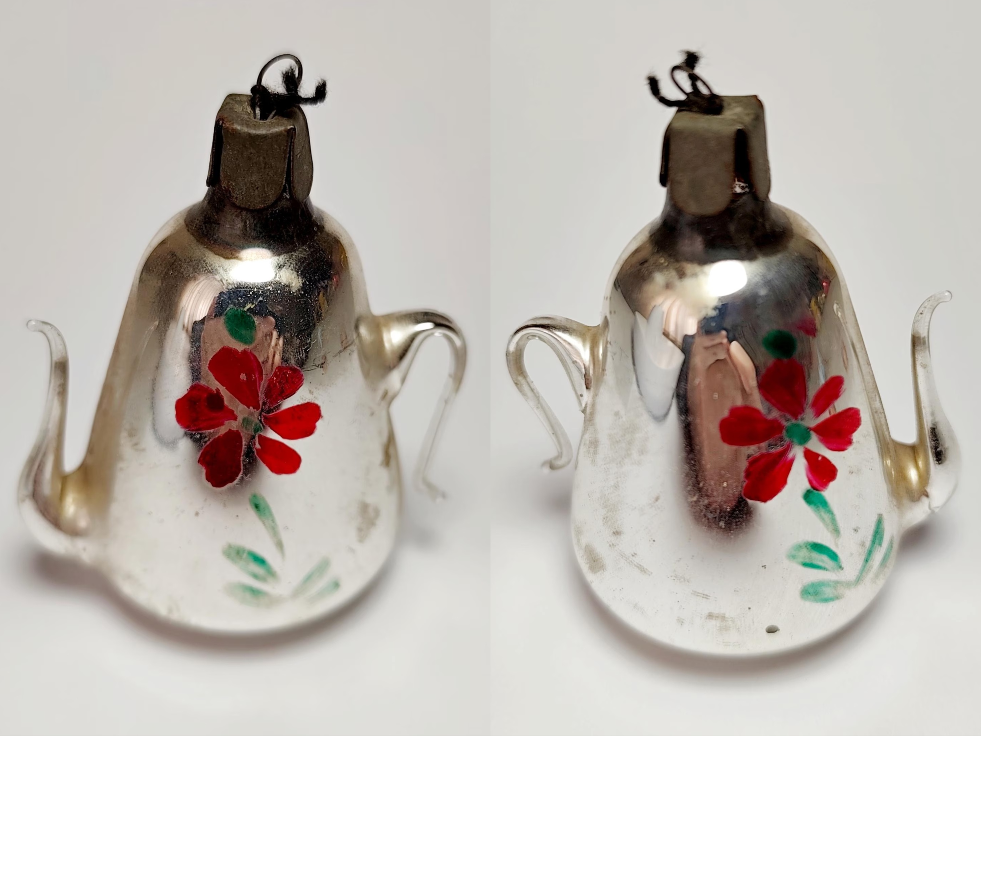 Vintage Soviet Mercury Glass Teapot Ornament #2004-6 Vintage Soviet Mercury Glass Teapot Ornament #2004-6