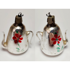 Soviet Era Mercury Glass Teapot Christmas Ornament | Hand-Painted Tea Pot Tree Decoration | Vintage 1960s Retro Kitchen Collectible #2004-6 Soviet Era Mercury Glass Teapot Christmas Ornament | Hand-Painted Tea Pot Tree Decoration | Vintage 1960s Retro Kitchen Collectible #2004-6