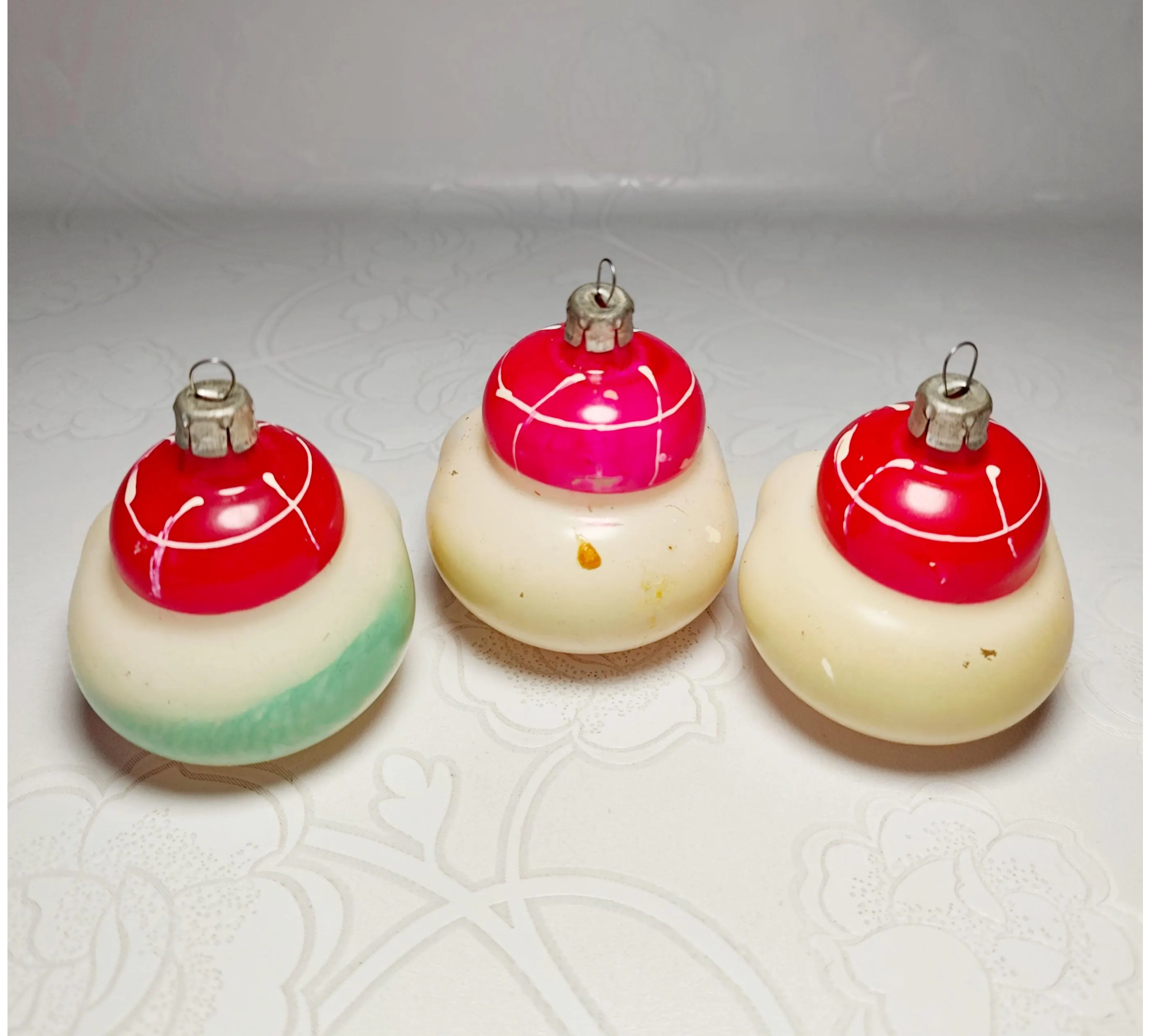 Vintage Soviet Mercury Glass Frog Head Ornaments #2003 