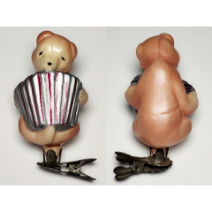 Rare 1950s Soviet Glass Ornament: Bear with Accordion (Bayan) Vintage Toy #2010-6 Rare 1950s Soviet Glass Ornament: Bear with Accordion (Bayan) Vintage Toy #2010-6
