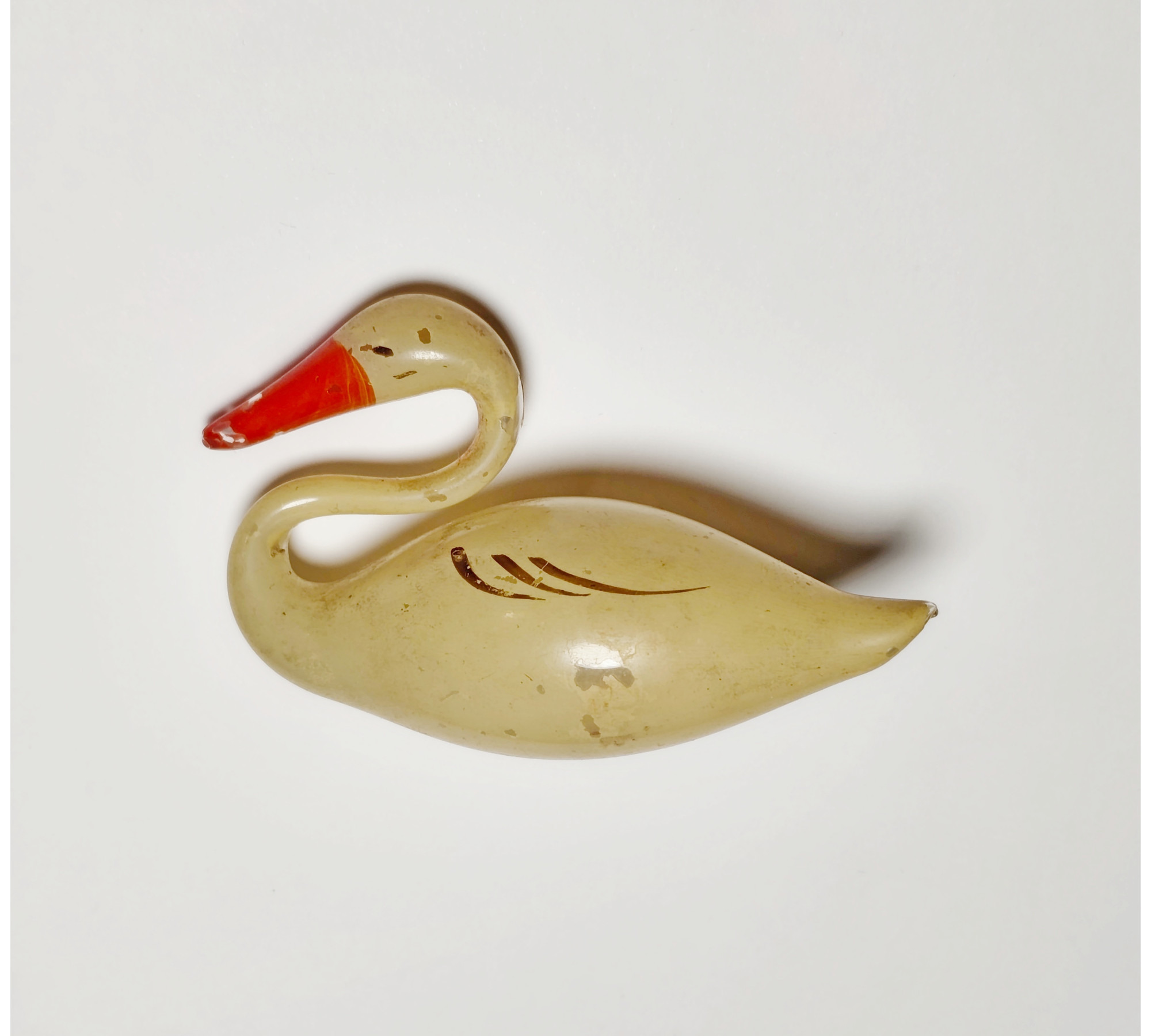 Antique Soviet Glass Christmas Ornament: Rare White Swan / Лебедь (1950s) #2010-26 Antique Soviet Glass Christmas Ornament: Rare White Swan / Лебедь (1950s) #2010-26