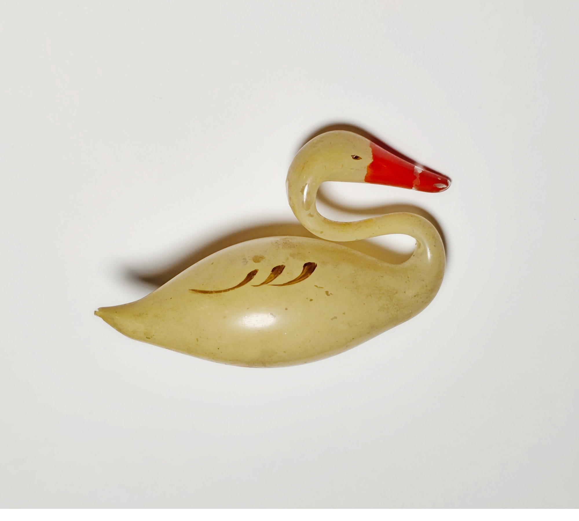 Antique Soviet Glass Christmas Ornament: Rare White Swan / Лебедь (1950s) #2010-26